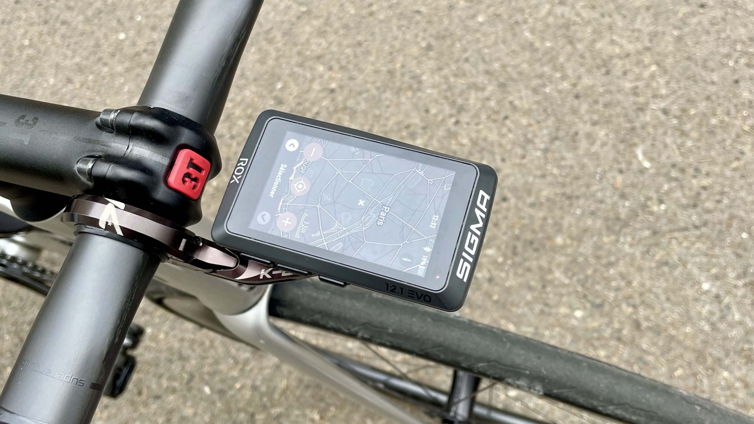 Affichage du cadran GPS du Sigma Rox 12.1 Evo