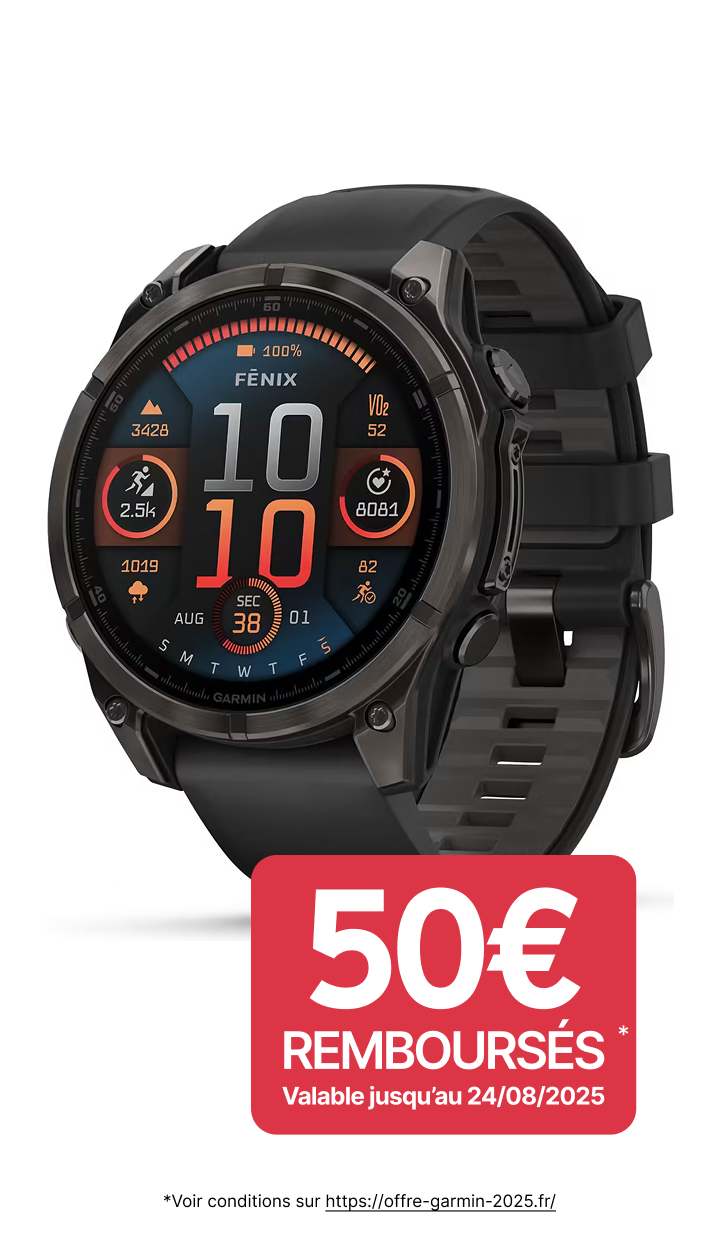 Bon plan Garmin : 50 euros remboursés sur la Garmin Fenix 8 AMOLED