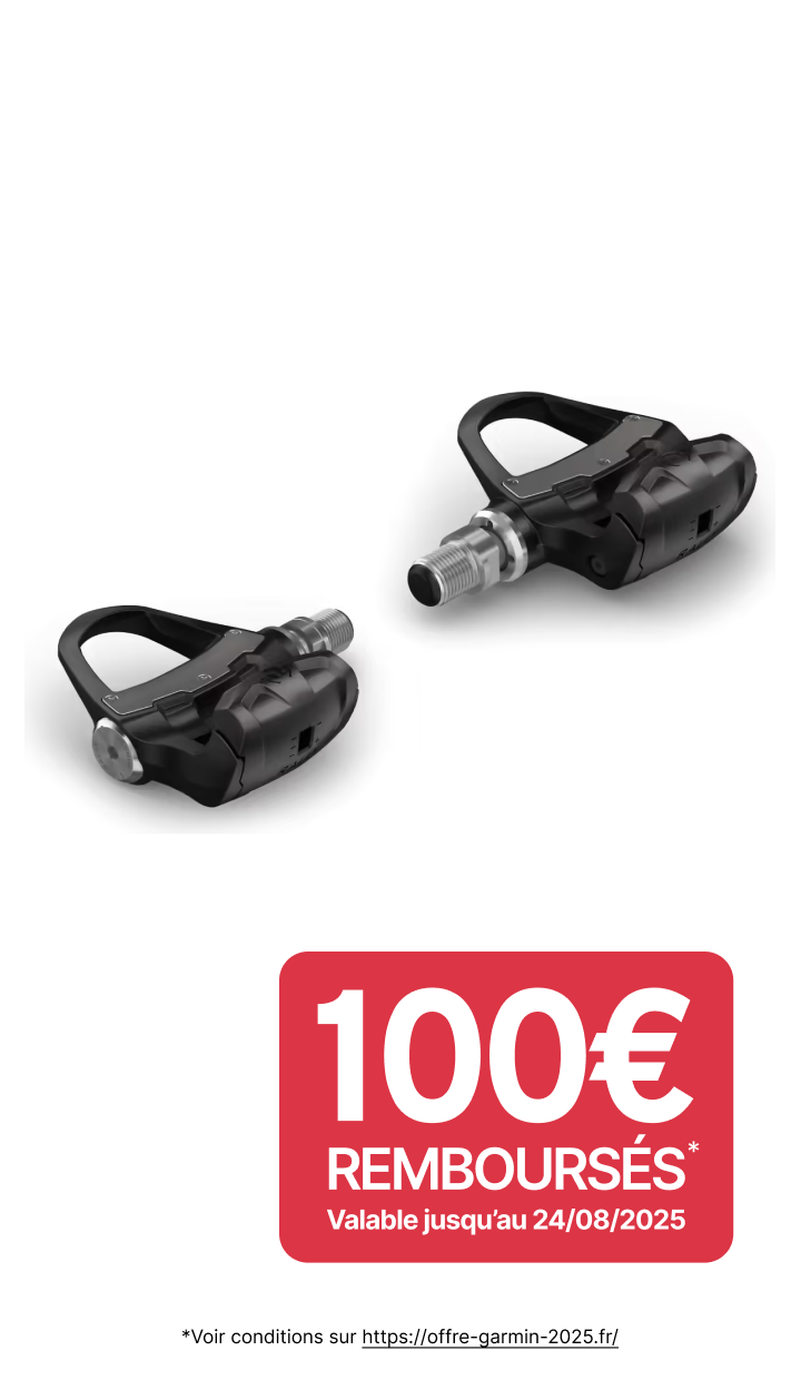 Bon plan Garmin : 100 euros remboursés sur les pédales Capteur de Puissance Garmin Rally RK 100 Kéo (Look)